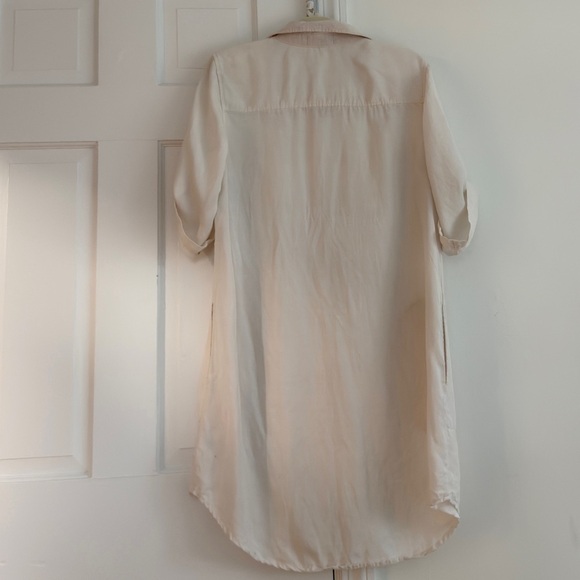 Cloth & Stone Shirt Dress/Tunic. Off-White/Oatmeal. Button-Down Size Medium - Picture 6 of 7